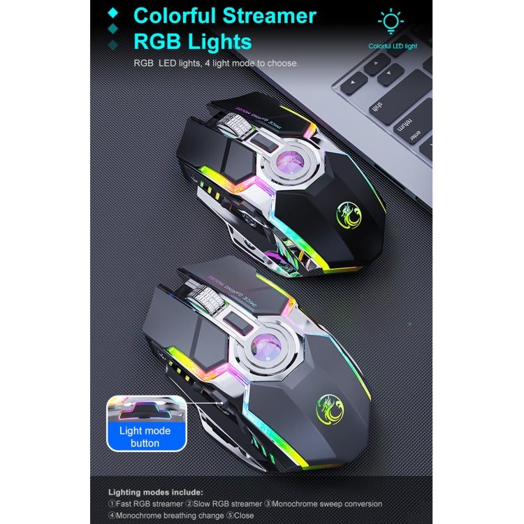 Mouse wireless iMICE G7 Streamer RGB silenzioso ricaricabile