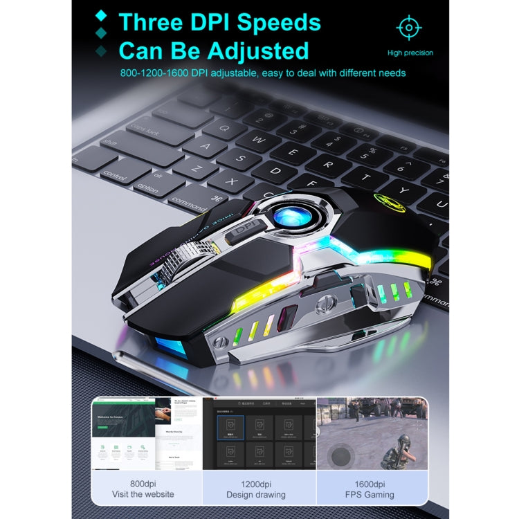Mouse wireless iMICE G7 Streamer RGB silenzioso ricaricabile