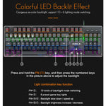 Tastiera meccanica da gioco cablata 104 tasti LED