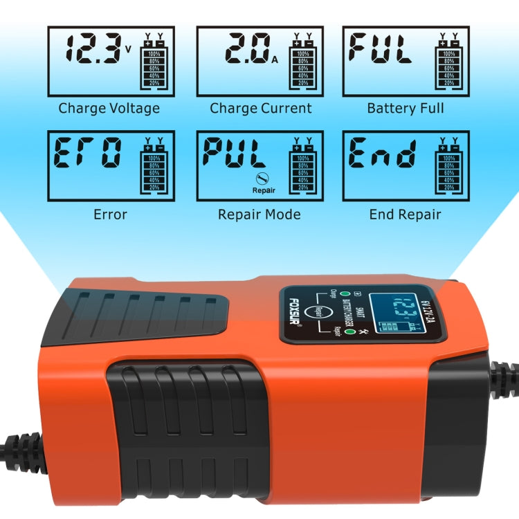 Caricabatterie FOXSUR 2A 6V/12V Auto e Moto a 3 Stadi