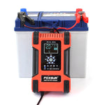 FOXSUR Caricabatteria 12A 12V/24V a 7 stadi per batterie al piomb