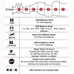 FOXSUR Caricabatteria 12A 12V/24V a 7 stadi per batterie al piomb
