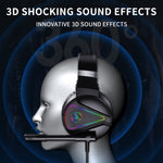 HXSJ F16 Cuffie da gioco stereo con microfono e luce RGB
