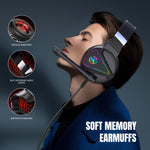 HXSJ F16 Cuffie da gioco stereo con microfono e luce RGB