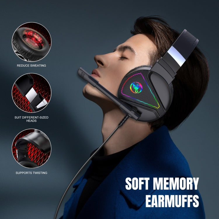 HXSJ F16 Cuffie da gioco stereo con microfono e luce RGB