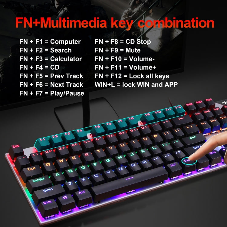 Tastiera meccanica cablata HXSJ L300 104 tasti RGB