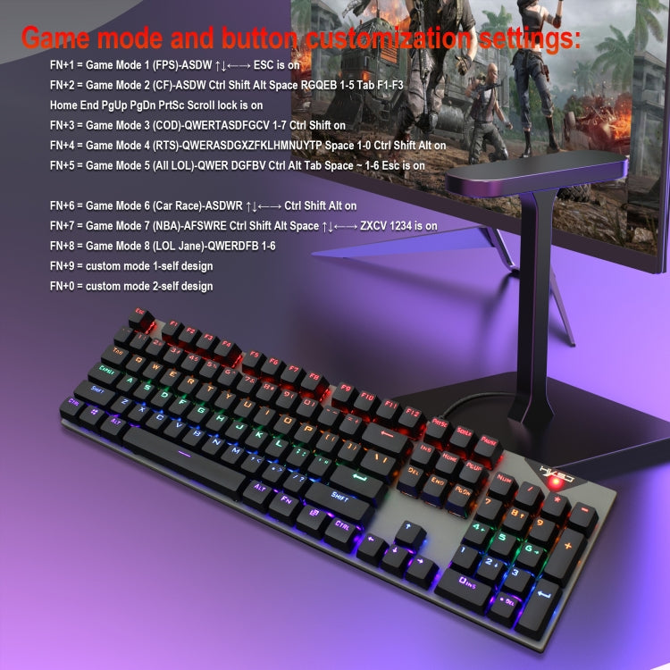 Tastiera meccanica cablata HXSJ L300 104 tasti RGB