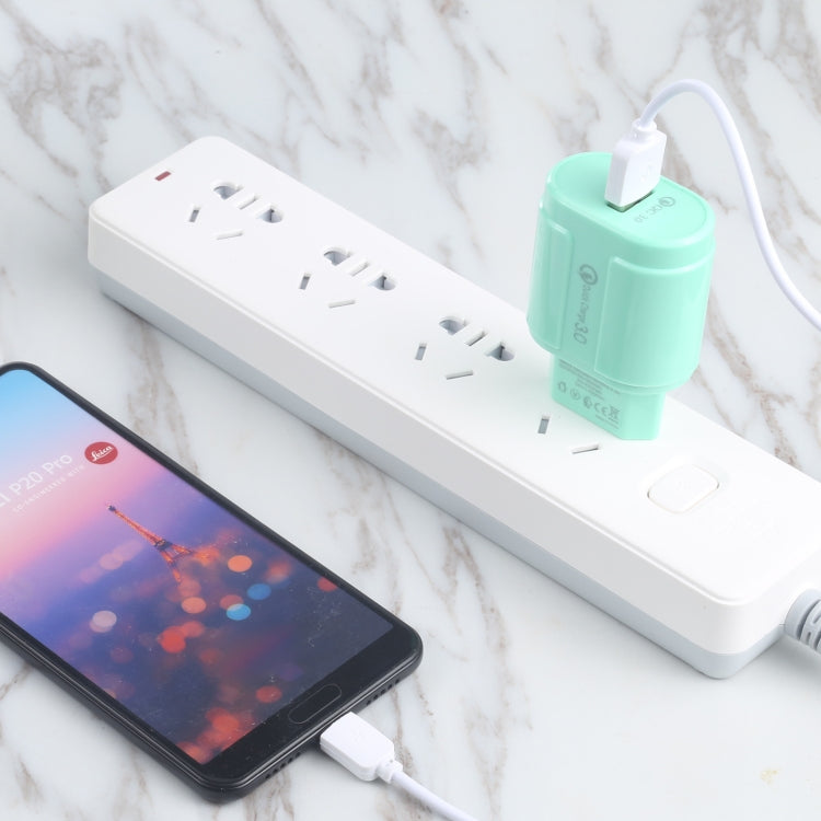 Caricabatterie da viaggio QC3.0 USB singola EU/US Plug
