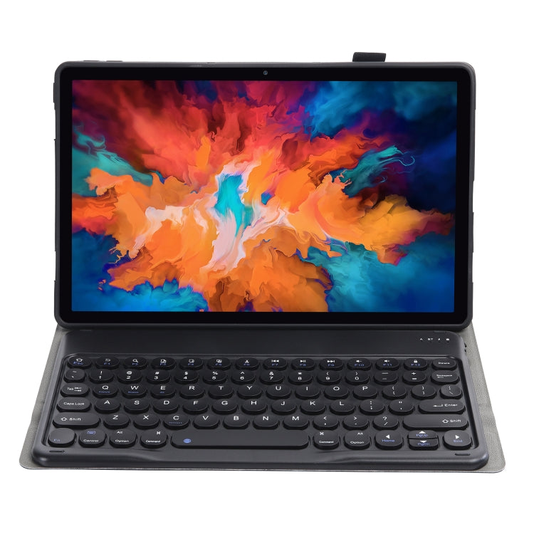 YAM12 Custodia in pelle per tastiera Bluetooth con copritastiera tondo staccabile in pelle di agnello con supporto, For Lenovo Pad Plus 11 inch TB-J607F / Tab P11 11 inch TB-J606F                                                                         ...