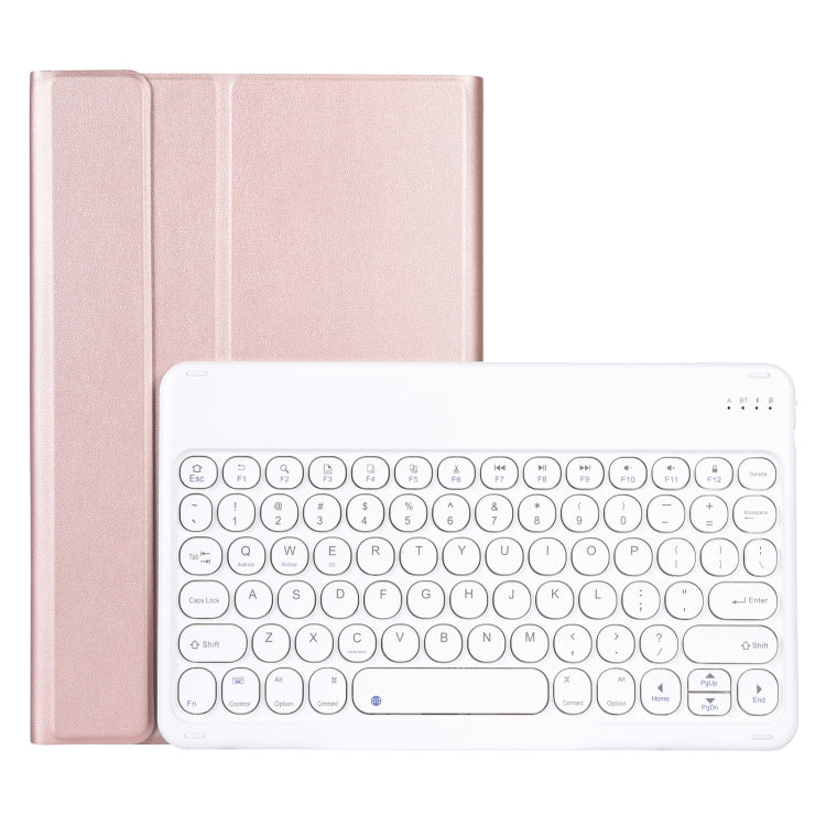 YAM12 Custodia in pelle per tastiera Bluetooth con copritastiera tondo staccabile in pelle di agnello con supporto, For Lenovo Pad Plus 11 inch TB-J607F / Tab P11 11 inch TB-J606F                                                                         ...