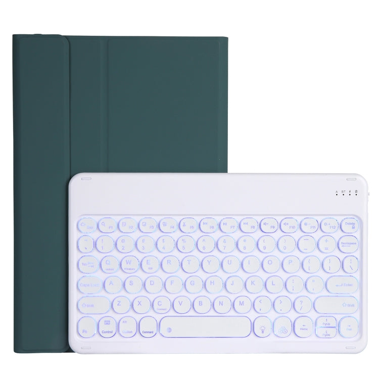 Custodia in pelle per tastiera Bluetooth con copritastiera tonda staccabile YAM13 stile retroilluminazione in pelle di agnello con supporto, For Lenovo Pad Pro 11.5 inch 2021 TB-J716F                                                                     ...