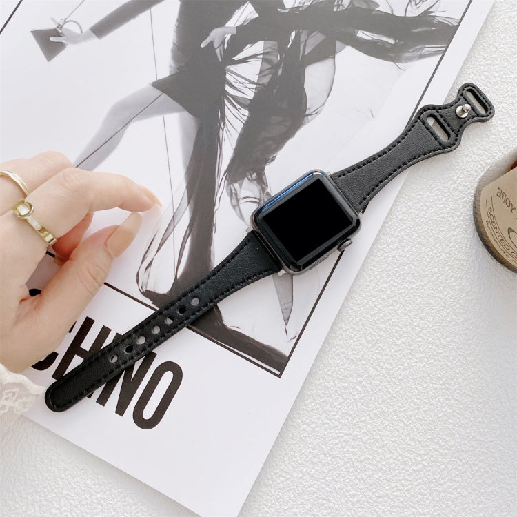 Cinturino in pelle con fibbia a 8 per Apple Watch 38-45mm