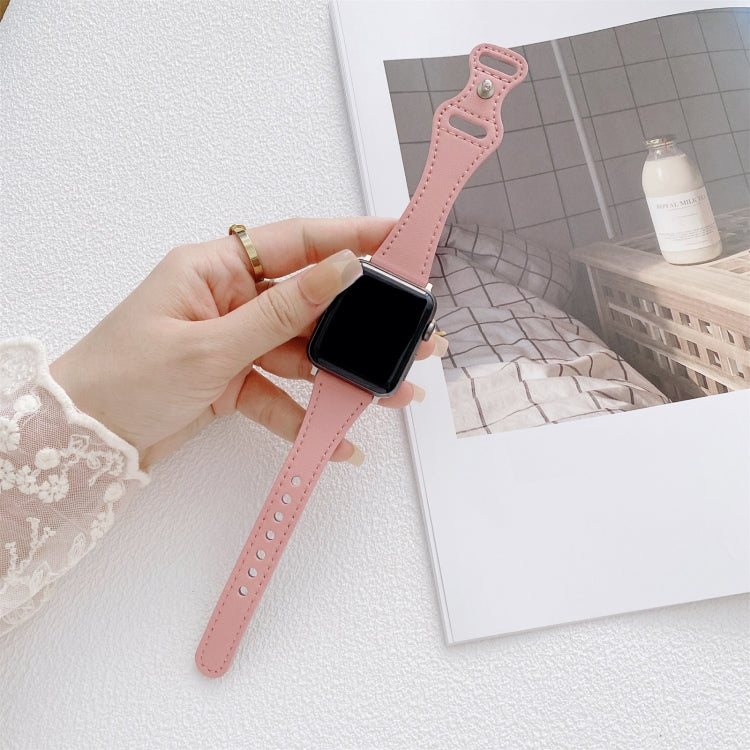 Cinturino in pelle con fibbia a 8 per Apple Watch 38-45mm