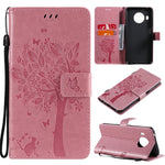 Custodia in pelle sintetica a vibrazione orizzontale con motivo ad albero e gatto con supporto e fessure per carte, portafoglio e cordino, For Nokia G10, For Nokia X20