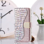 Custodia portafoglio in pelle effetto coccodrillo per iPhone 13