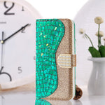 Custodia portafoglio in pelle effetto coccodrillo per iPhone 13