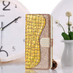 Custodia portafoglio in pelle effetto coccodrillo per iPhone 13