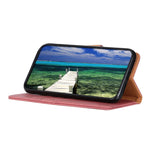 KHAZNEH Custodia in pelle a conchiglia orizzontale con struttura in pelle bovina con supporto, slot per carte e portafoglio, For OnePlus Nord 2 5G