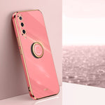 Custodia TPU antiurto con bordo oro 6D per Xiaomi Mi 8