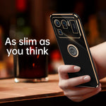 Custodia TPU antiurto con bordo oro per Xiaomi Mi 11 Lite