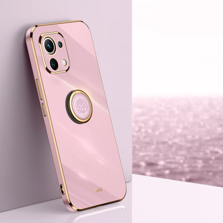 Custodia TPU antiurto con bordo oro per Xiaomi Mi 11 Lite