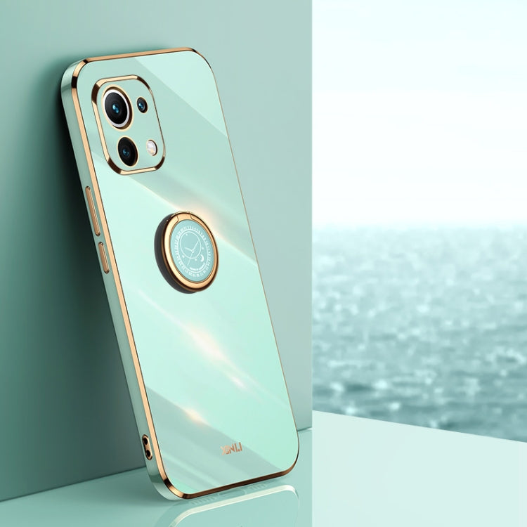Custodia TPU antiurto con bordo oro per Xiaomi Mi 11 Lite
