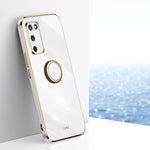 Custodia antiurto in TPU con bordo in oro placcato 6D dritto XINLI con supporto per anello, For OPPO A55 5G, For OPPO A72, For OPPO A91