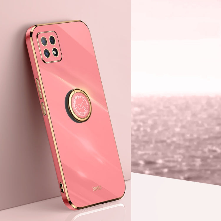 Custodia antiurto in TPU con bordo in oro placcato 6D dritto XINLI con supporto per anello, For OPPO A55 5G, For OPPO A72, For OPPO A91