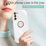 Custodia antiurto in TPU con bordo in oro placcato 6D dritto XINLI con supporto per anello, For OPPO Reno5 Pro, For OPPO Reno5 Pro+, For OPPO Reno6 5G