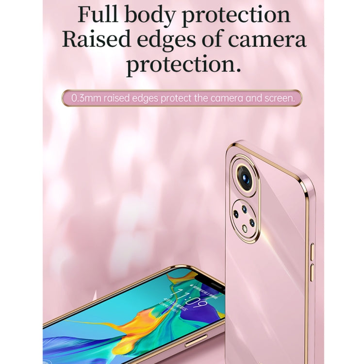 Custodia antiurto in TPU con bordo in oro placcato 6D dritto XINLI con supporto per anello, For Honor 50 Pro