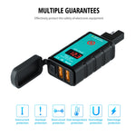 Caricabatterie doppio USB rapido per moto DC12-24V con voltmetro