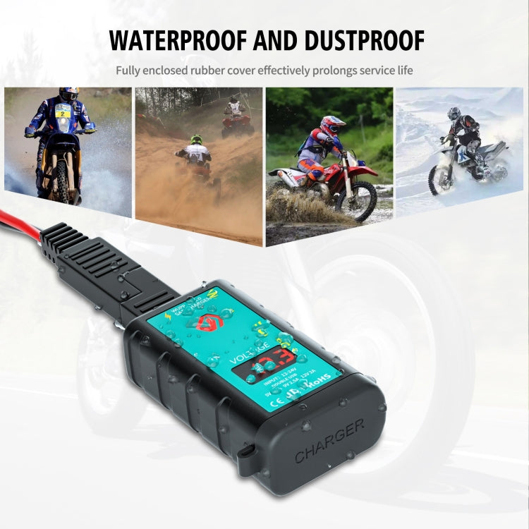 Caricabatterie doppio USB rapido per moto DC12-24V con voltmetro