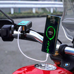 Caricabatterie doppio USB rapido per moto DC12-24V con voltmetro