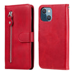 Custodia portafoglio in pelle con cerniera per iPhone 13
