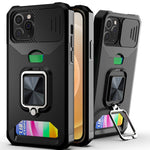 Cover scorrevole PC TPU con slot carte per iPhone XR