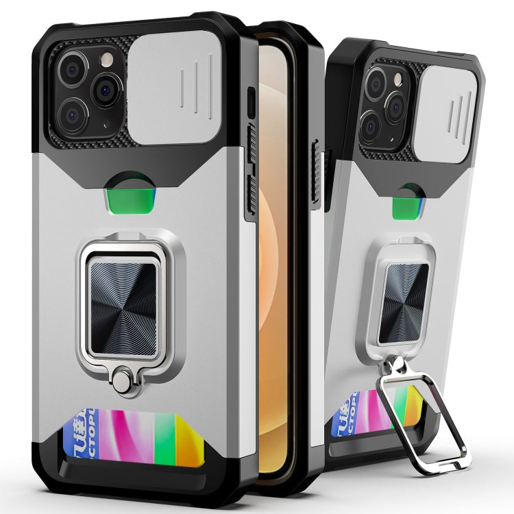 Cover scorrevole PC TPU con slot carte per iPhone XR