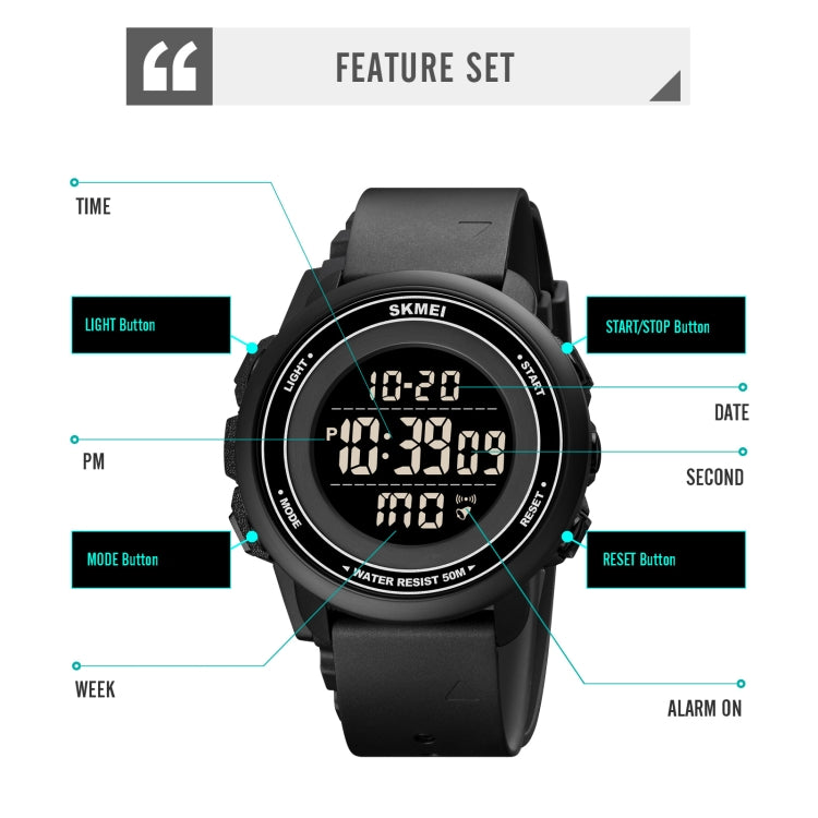 SKMEI 1736 Orologio digitale LED impermeabile 50m