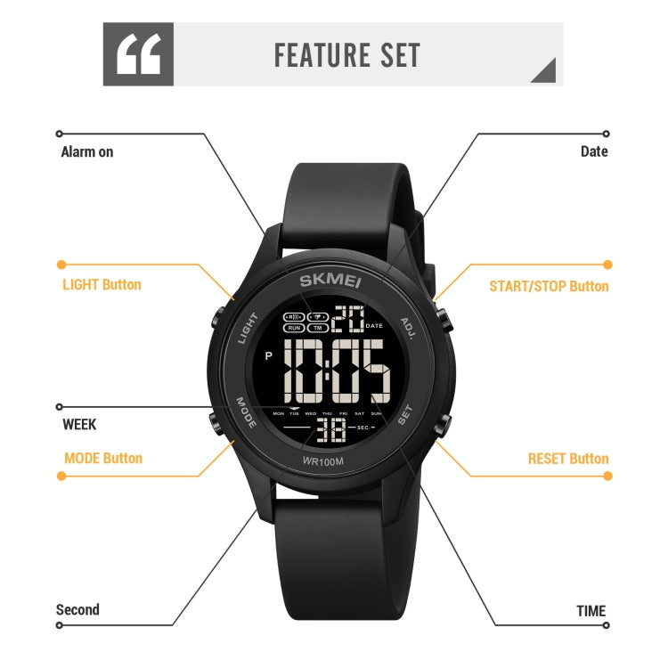 SKMEI 1758 Orologio digitale LED con cinturino in silicone