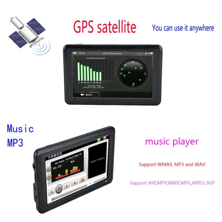 Navigatore GPS auto 5 pollici HD TFT touchscreen