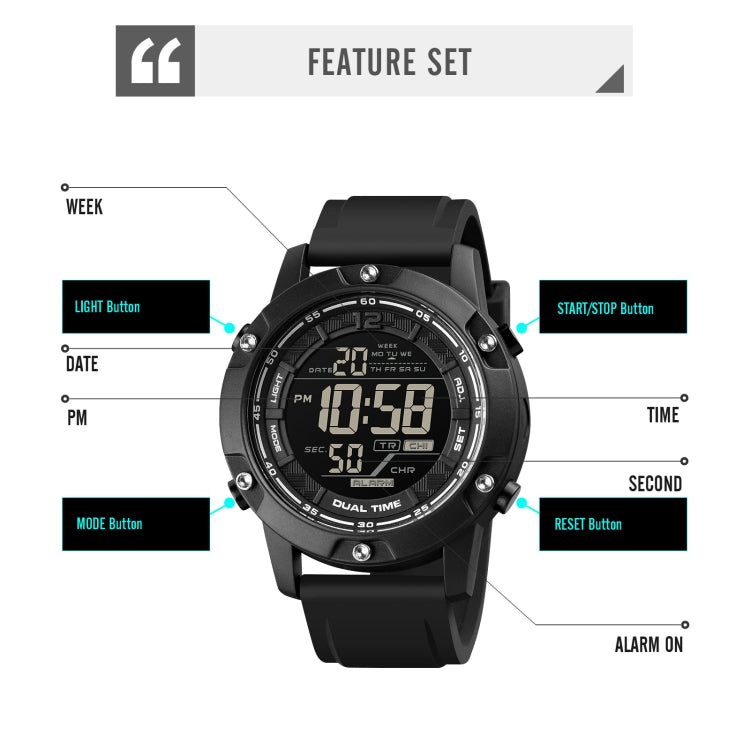 SKMEI 1762 Orologio digitale impermeabile 100m