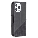 Custodia portafoglio in PU effetto coccodrillo per iPhone 13 - immagine 3