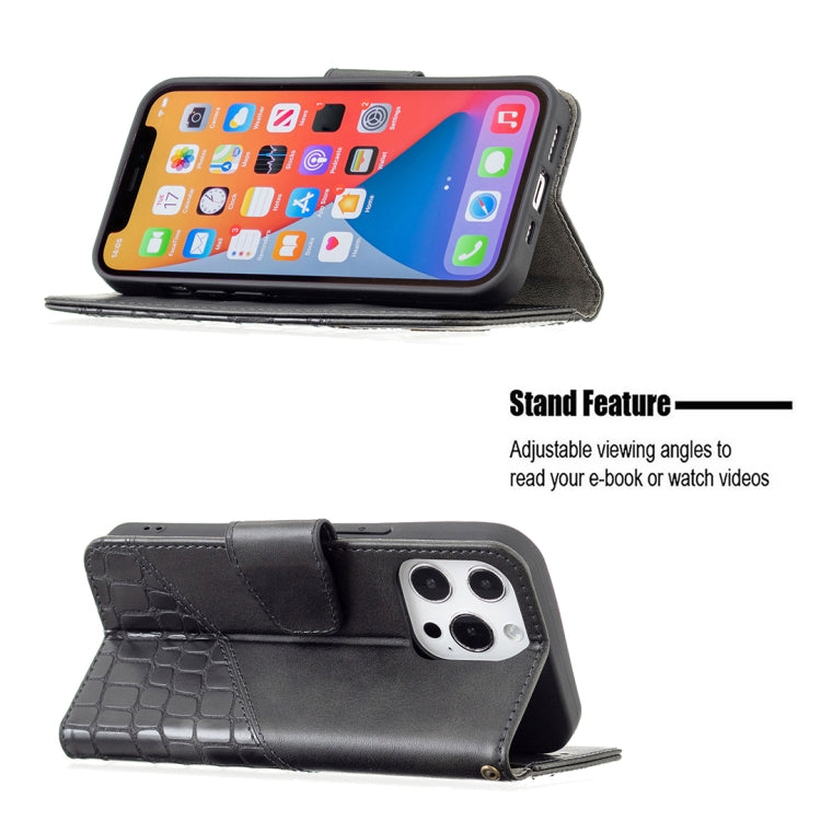 Custodia portafoglio in PU effetto coccodrillo per iPhone 13 - immagine 4