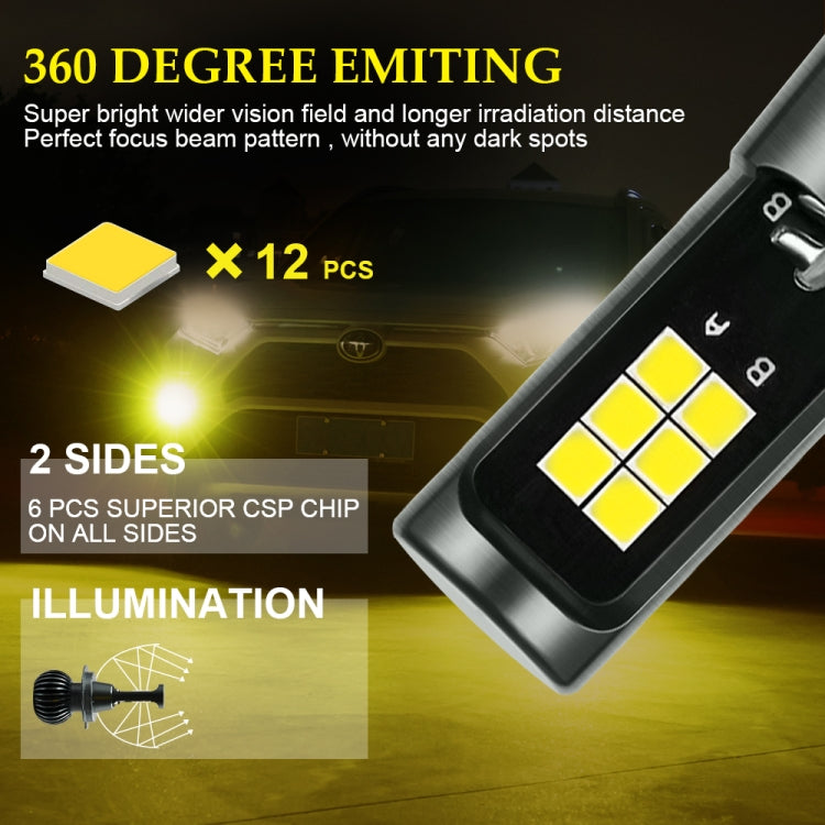 Fendinebbia LED auto 30W 6000K+3000K doppio colore 12 LED CSP