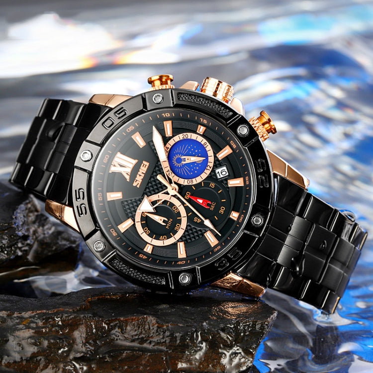 SKMEI 9235 Orologio al quarzo uomo acciaio 30m