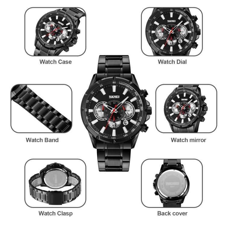 SKMEI 9241 Orologio al quarzo uomo acciaio inox
