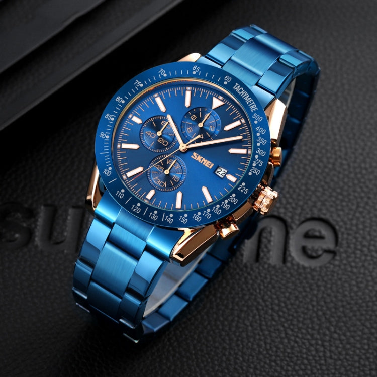 SKMEI 9253 orologio cronometro da uomo acciaio 30m