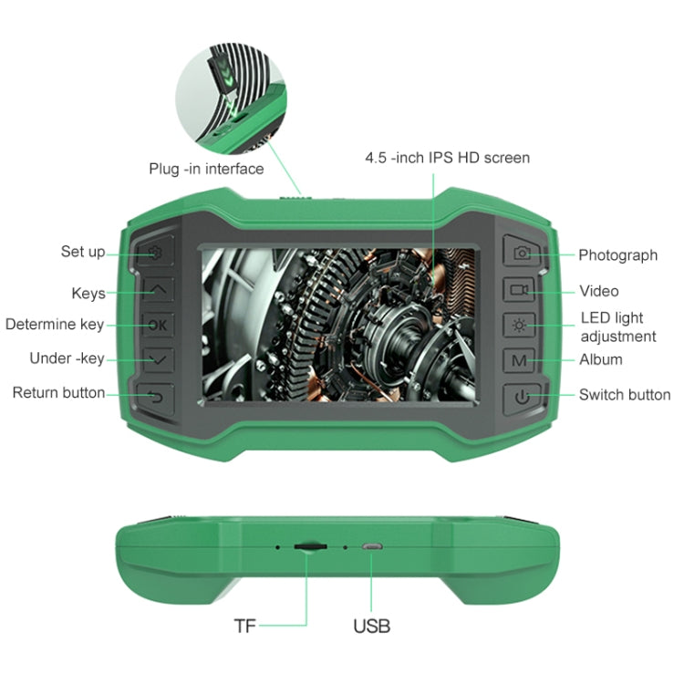 Endoscopio industriale con schermo IPS 4,5" 1080P HD