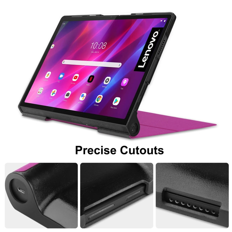 Custodia Custer Texture Flip orizzontale in pelle PU con supporto e funzione Sleep / Wake-up, For Lenovo Yoga Tab 11 / YT-J706X