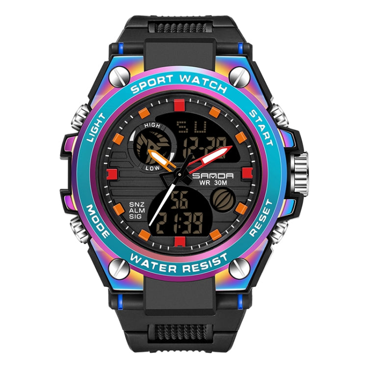 Orologio sportivo al quarzo con doppio display digitale luminoso