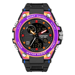 Orologio sportivo al quarzo con doppio display digitale luminoso